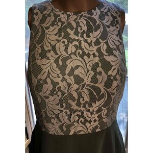 Azazie  Lace Overlay Floral Pattern bodice sage bottom Sleeveless  Dress  A10